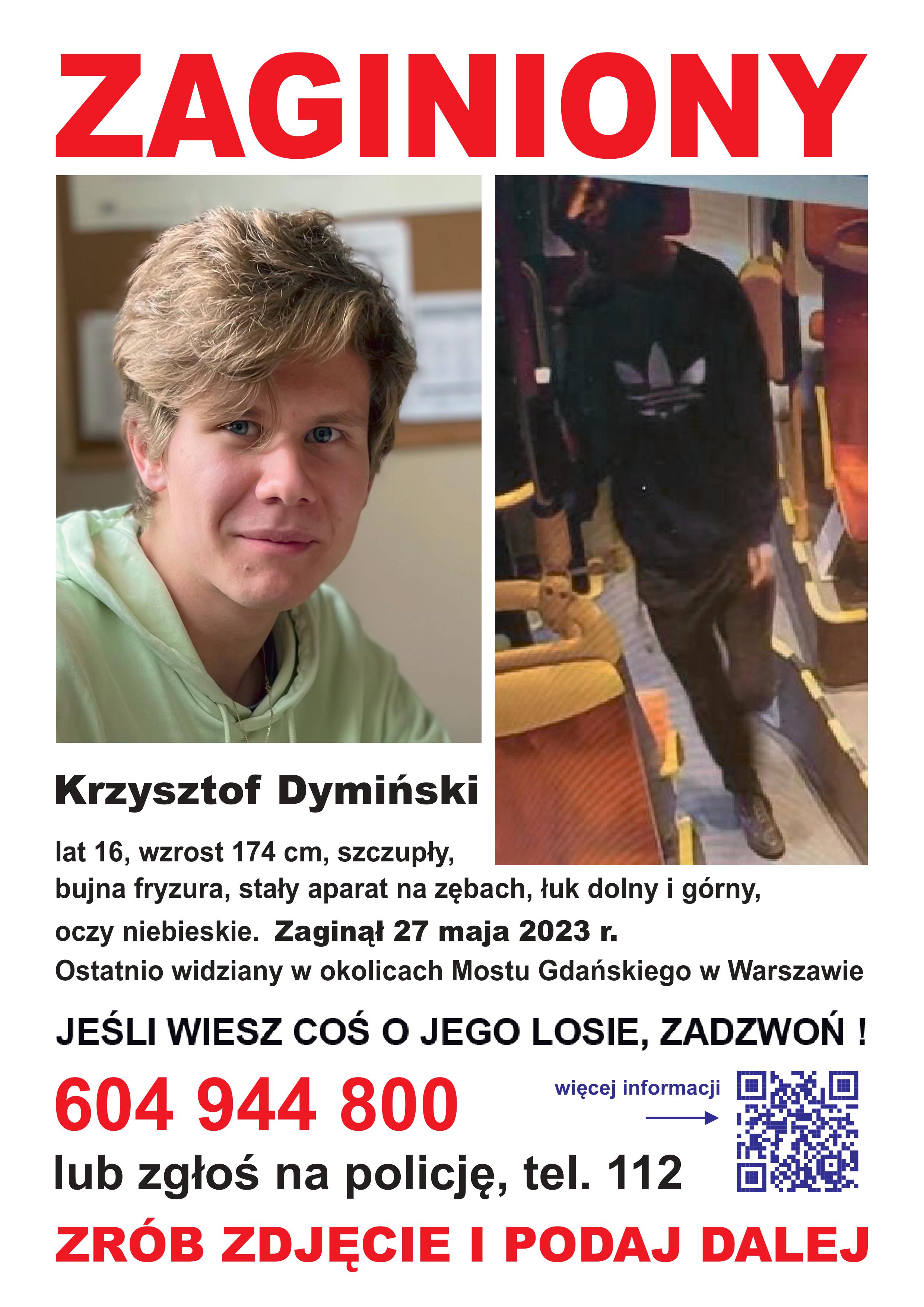 Pilna prośba - Zaginięcie Krzysztofa Dymińskiego 