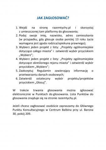 Zasady głosowania - Budżet Obywatelski
